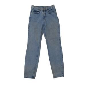 Ragged light‎ wash high rise slim straight leg jeans SIZE 26